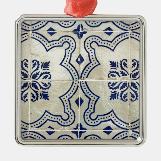 Kacheln, Portuguese Tiles, Silbernes Ornament (Vorne)