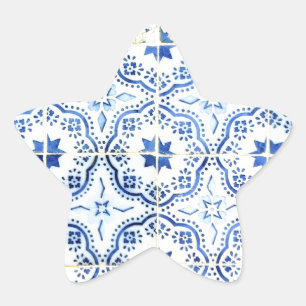 Kacheln, Portuguese Tiles, Stern-Aufkleber