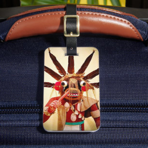 Kachina Doll Wood Abbildung Fotografie Nah Gepäckanhänger