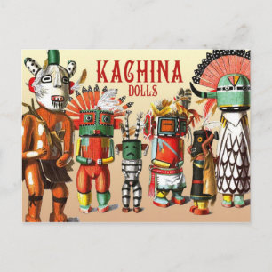 Kachina Puppen des amerikanischen Hopi-Ureinwohner Postkarte
