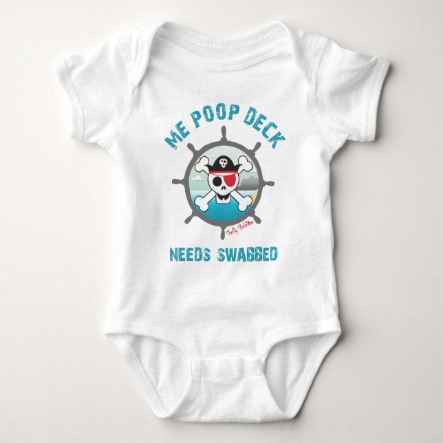 Kack Deck Needs Swabbed Baby Bodysuit Baby Strampler (Vorderseite)