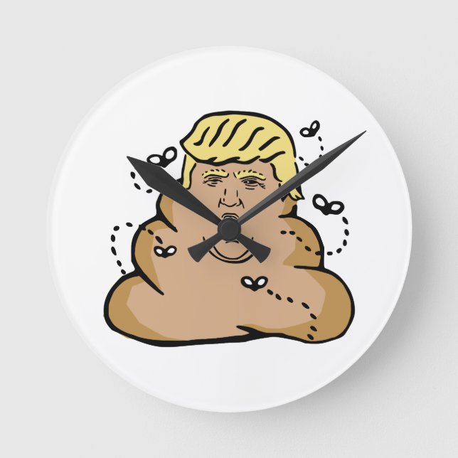 kack Donald Trump Runde Wanduhr (Vorderseite)