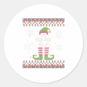 Kack Elf Ugly Weihnachten Gekackt Runder Aufkleber