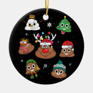 Kack Emoji Christmas Pajama Keramik Ornament