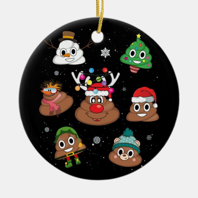 Kack Emoji Christmas Pajama Keramik Ornament (Vorne)