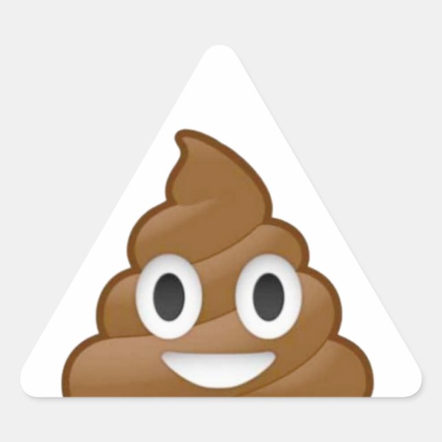 Kack Emoji Dreieckiger Aufkleber (Vorderseite)