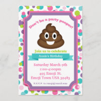 Kack Emoji Girl Birthday Einladung