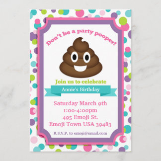 Kack Emoji Girl Birthday Einladung