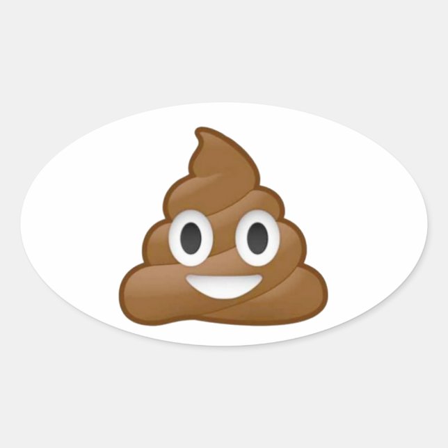Kack Emoji Ovaler Aufkleber (Vorderseite)