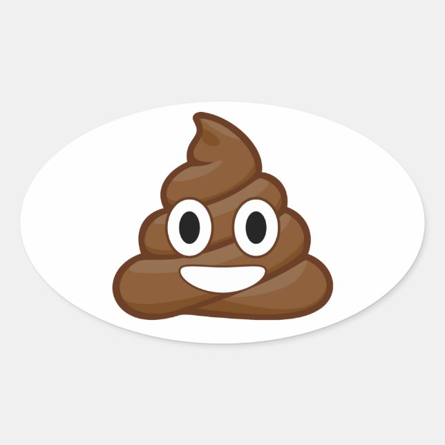 kack Emoji Ovaler Aufkleber (Vorderseite)