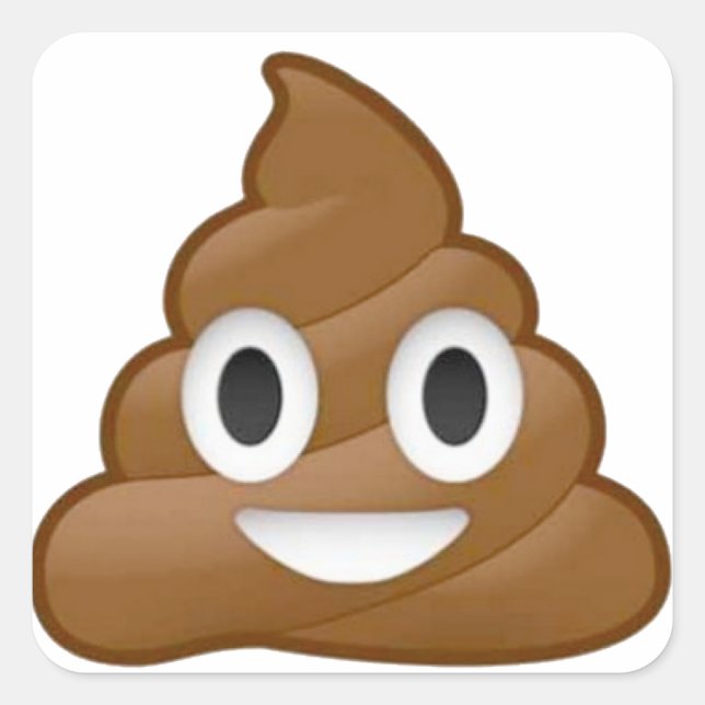 Kack Emoji Quadratischer Aufkleber (Vorderseite)