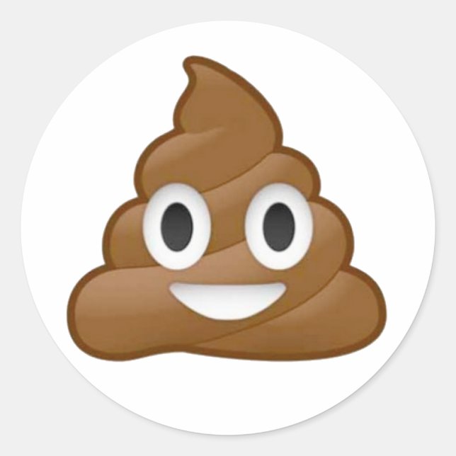 Kack Emoji Runder Aufkleber (Vorderseite)