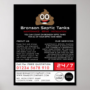 Kack Emoji, Septic Company, septische Ingenieur Ad Poster