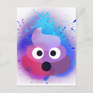 Kack Emoji Spray Paint Art Postkarte