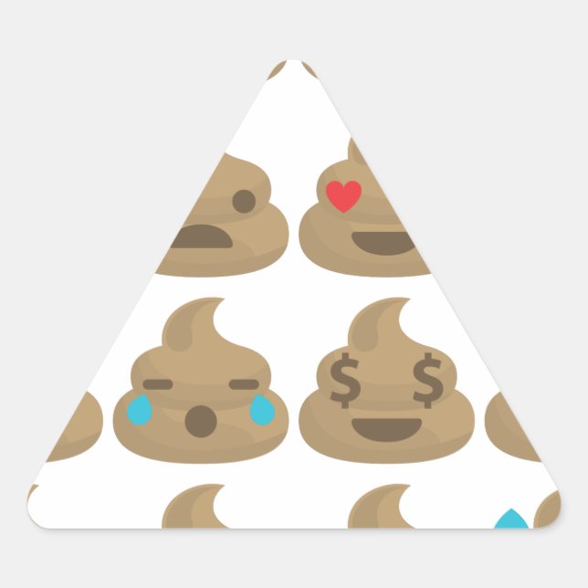 kack Emojis Dreieckiger Aufkleber (Vorderseite)