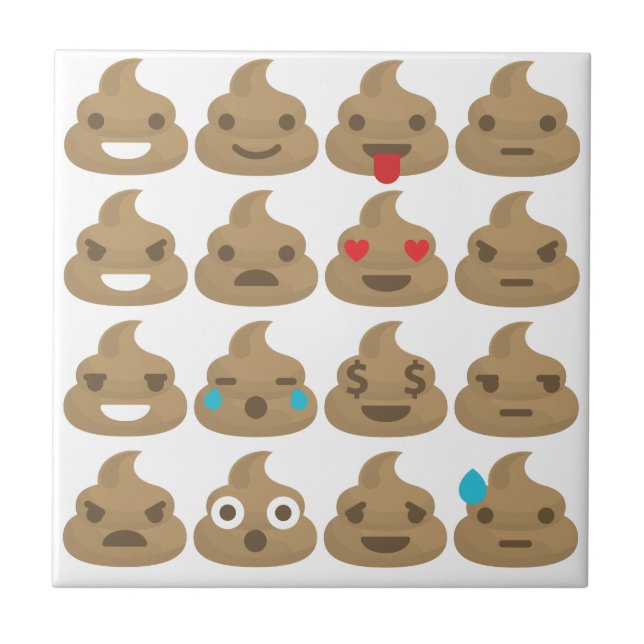 kack Emojis Fliese (Vorderseite)