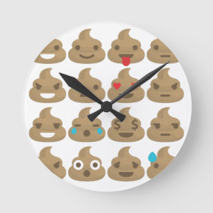 kack Emojis Runde Wanduhr