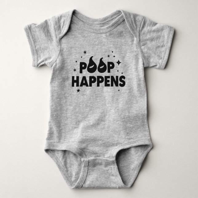 Kack Happens Funny Baby Strampler (Vorderseite)