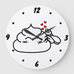 Kack in Liebe - Brootsch the PooPoo Große Wanduhr