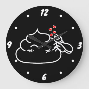 Kack in Liebe - Brootsch the PooPoo Große Wanduhr