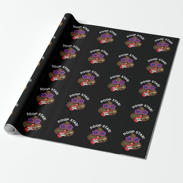 Kack Star Funny Pop Star Pun Dark BG Geschenkpapier (Ungerollt)