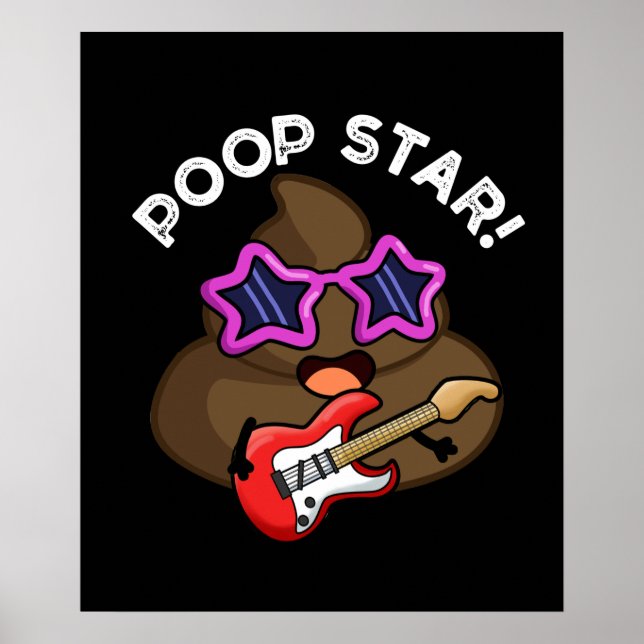 Kack Star Funny Pop Star Pun Dark BG Poster (Vorne)