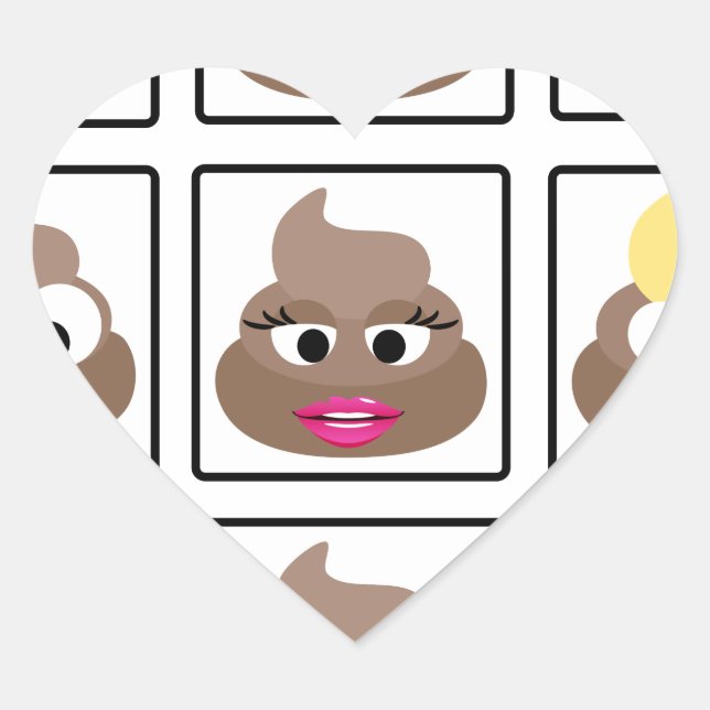 Kack viele Gesichter Herz-Aufkleber (Vorderseite)