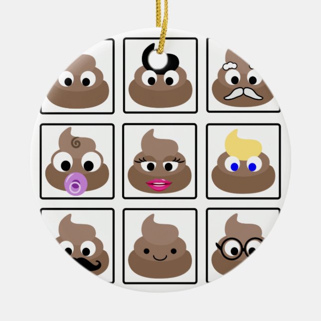 Kack viele Gesichter Keramik Ornament (Vorne)