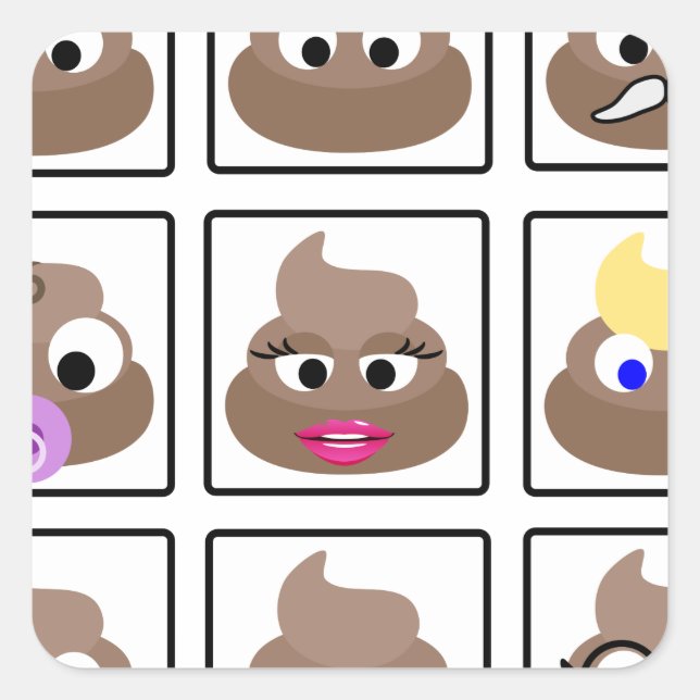 Kack viele Gesichter Quadratischer Aufkleber (Vorderseite)