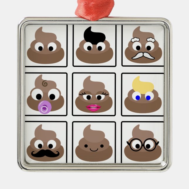 Kack viele Gesichter Silbernes Ornament (Vorne)