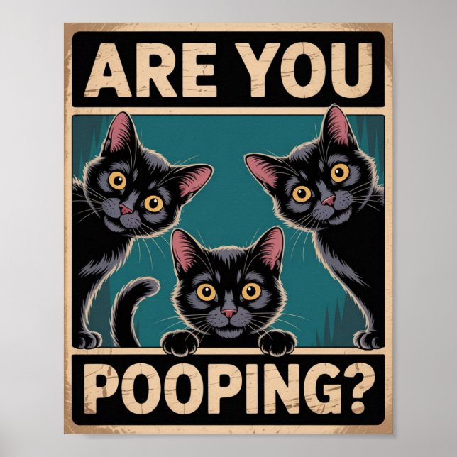 "Kacke du?" Funny Black Cats Poster (Vorne)