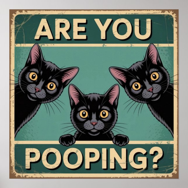 "Kacke du?" Funny Black Cats Poster (Vorne)