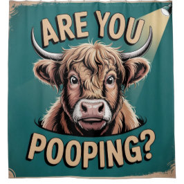 Kacke du? Funny Highland Cow Duschvorhang