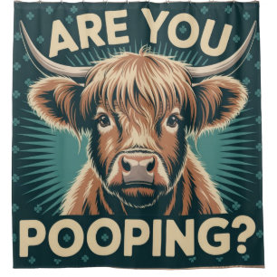 Kacke du? Funny Highland Cow Duschvorhang