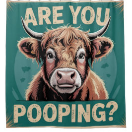 Kacke du? Funny Highland Cow Duschvorhang