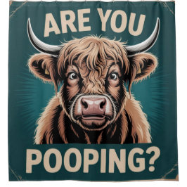 Kacke du? Funny Highland Cow Duschvorhang