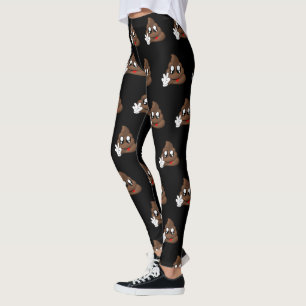 Kacken Sie Emoji Friedenszeichen-Hände Leggings