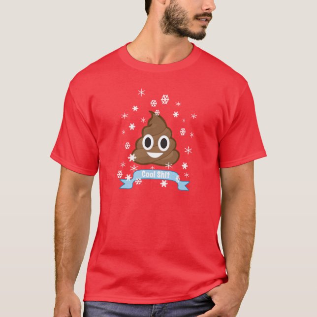 Kacken Sie Emoji lustigen WeihnachtsT - Shirt (Vorderseite)