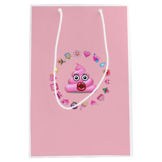 kacken Sie emoji Mittlere Geschenktüte (Vorderseite)