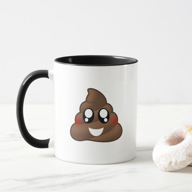 Kacken Sie Emoji Tasse (Mit Donut)
