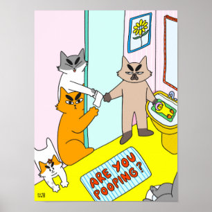 Kacken Sie ? Farbige Lustige Katze Poster