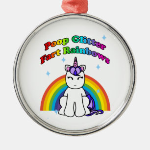 Kacken Sie Glitzer-Furz-Regenbogen Ornament Aus Metall