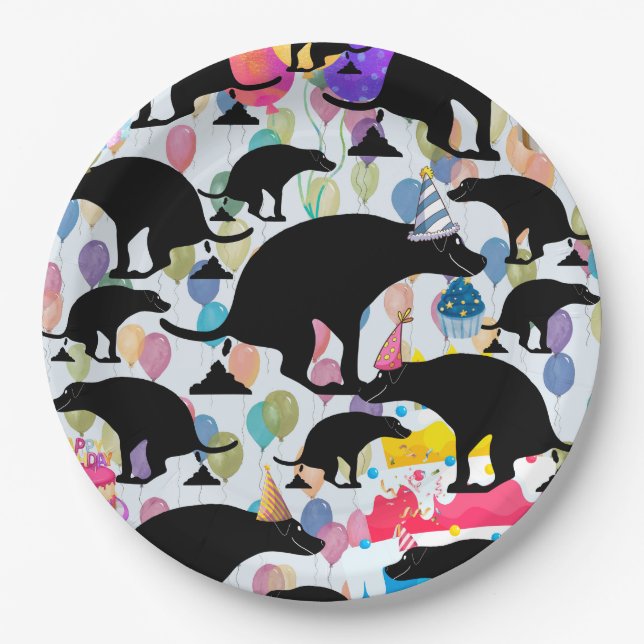Kackend Geburtstagsparty Pappteller (Vorderseite)