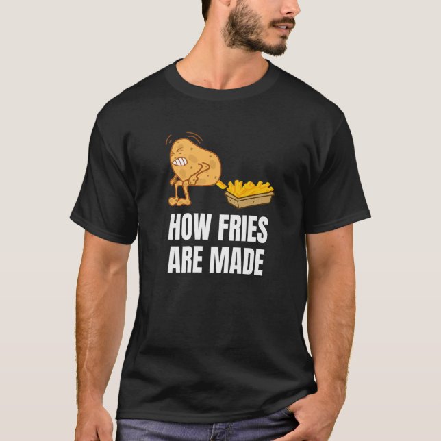 Kackend Kartoffelfries T-Shirt (Vorderseite)