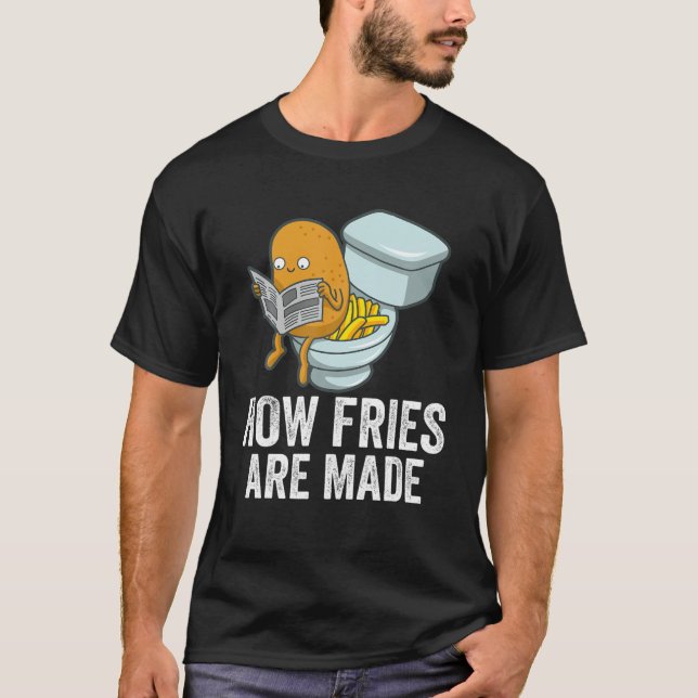 Kackend Kartoffelfries T-Shirt (Vorderseite)