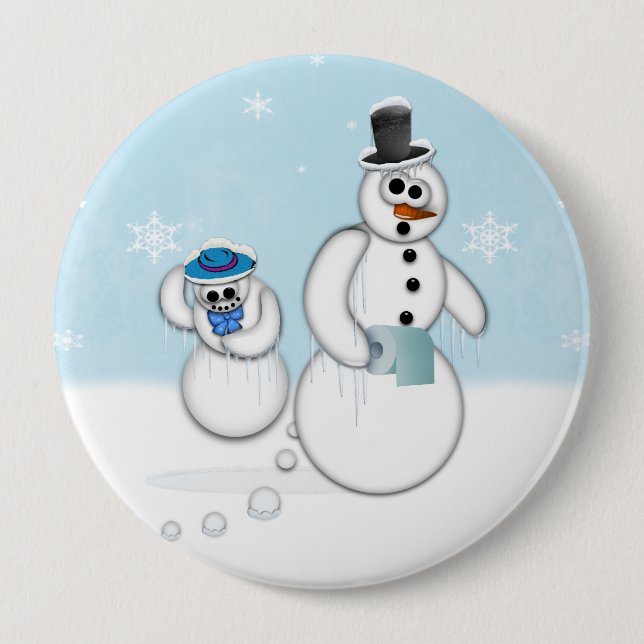 Kackend Snowman Button (Vorderseite)