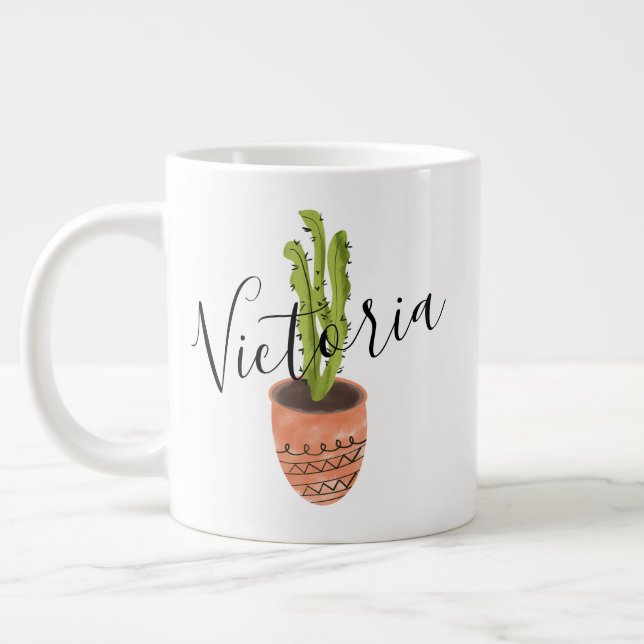 Kactus Hand Drawn Script Name Giant Coffee Tasse (Links)