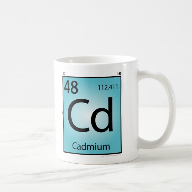 Kadmium- (Cd)Element-Tasse Tasse (Rechts)