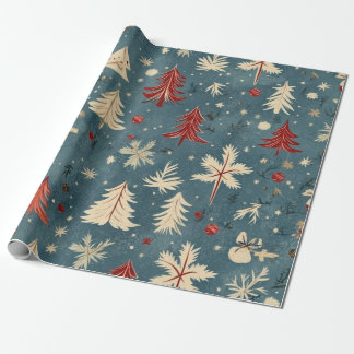Kadopapier kerst blauw geschenkpapier