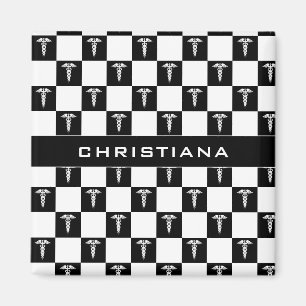 Kadukus-Symbol in Schwarz und Weiß Magnet